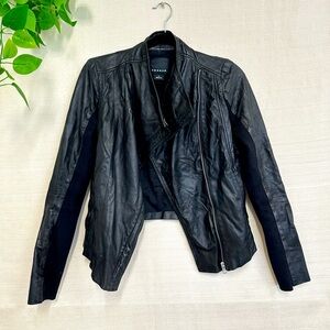 Trouve Black Leather Moto Jacket